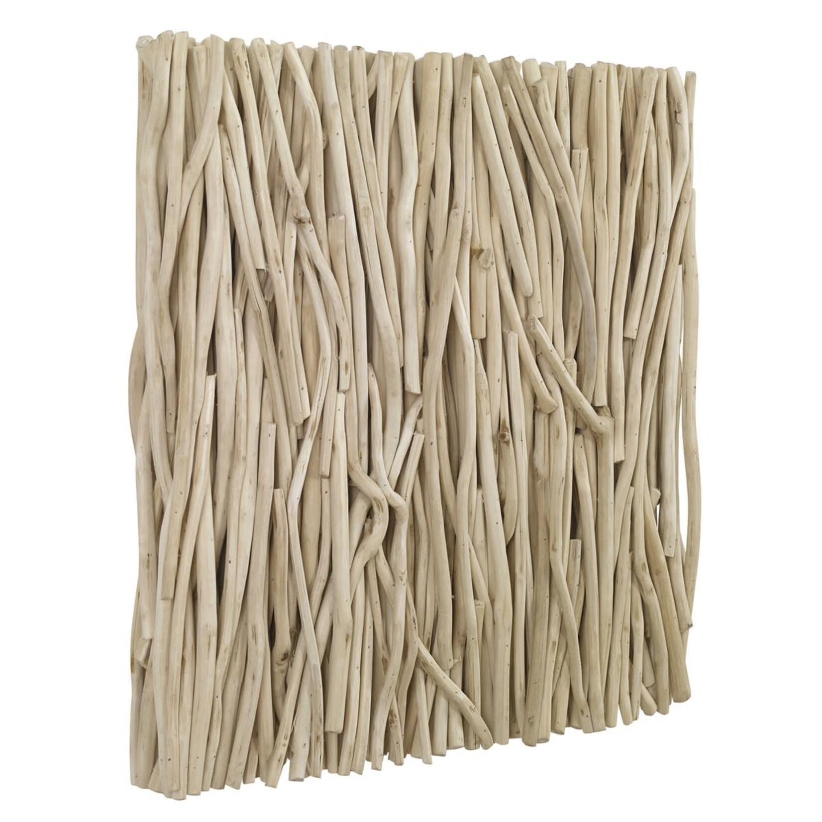 Outside The Box 24x24 Gathered Bleached Teak Wood Square Wall Decor