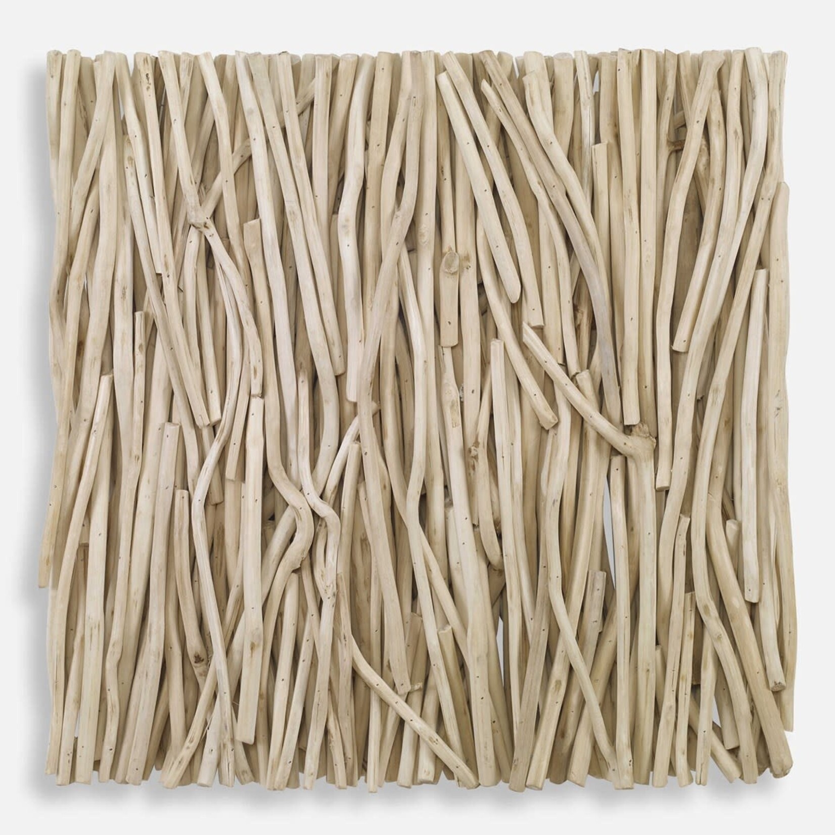 Outside The Box 24x24 Gathered Bleached Teak Wood Square Wall Decor