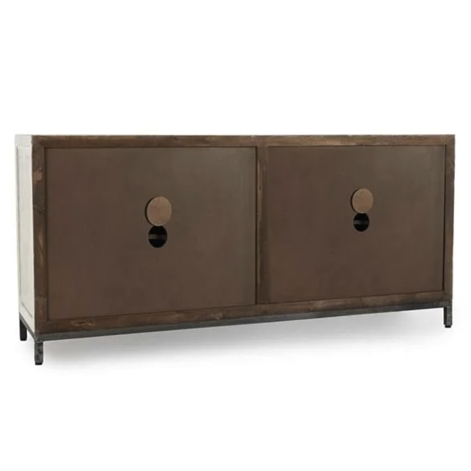 Outside The Box 76x20x36 Lisbon Reclaimed Pine 4 Door Cabinet