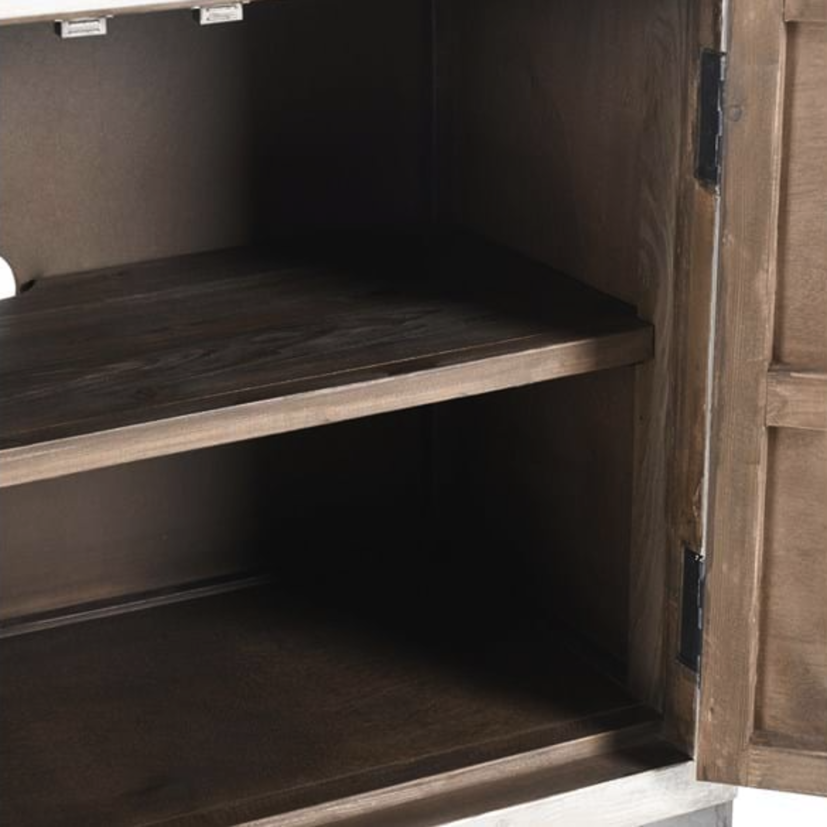 Outside The Box 76x20x36 Lisbon Reclaimed Pine 4 Door Cabinet