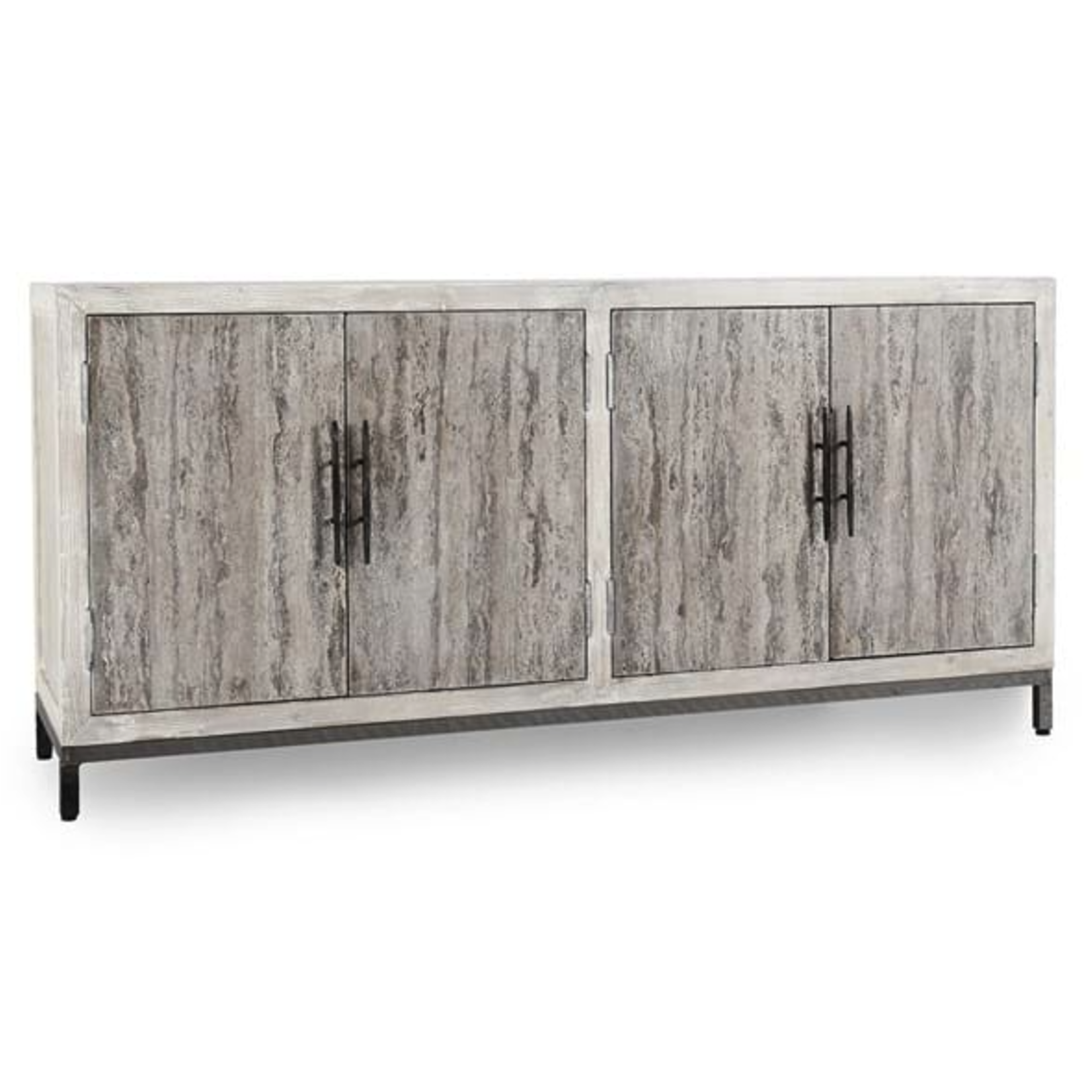 Outside The Box 76x20x36 Lisbon Reclaimed Pine 4 Door Cabinet