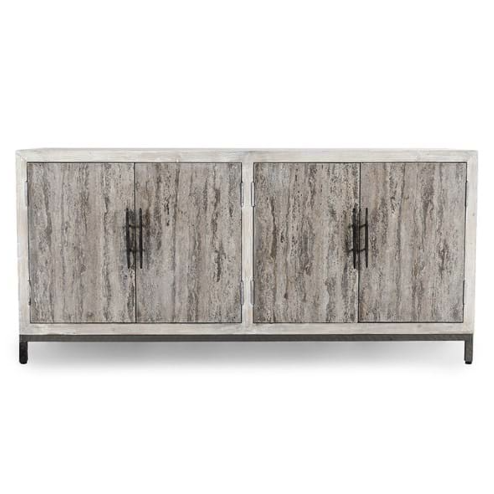 Outside The Box 76x20x36 Lisbon Reclaimed Pine 4 Door Cabinet