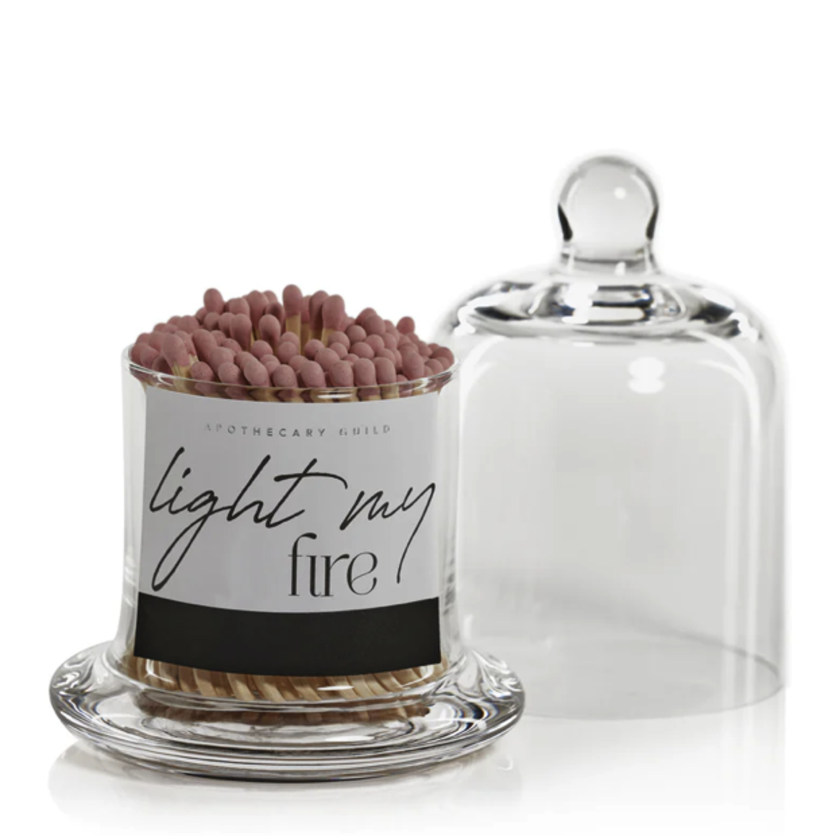 Outside The Box 5" "Light My Fire" White & Pink Matches In Glass Jar