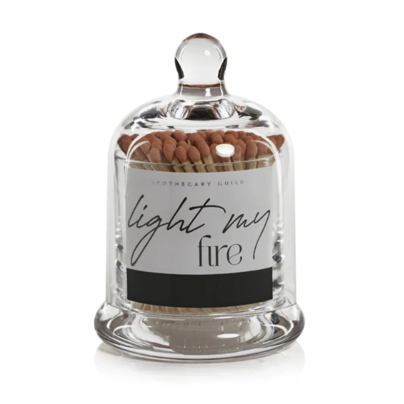 Outside The Box 5" "Light My Fire" White & Orange Matches In Glass Jar