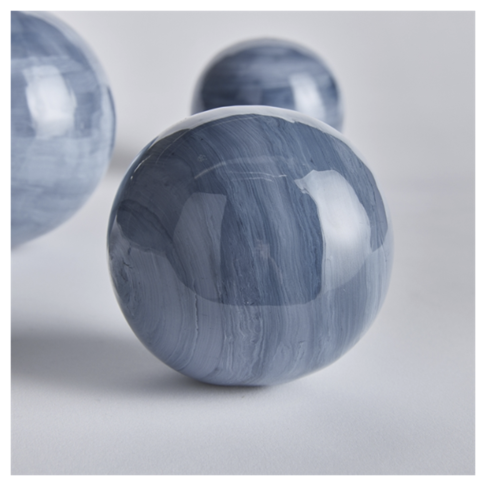 Outside The Box 4" Andrew Blue & Gray Handcrafted Orb