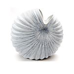 Outside The Box 13" Palm White & Blue Stripes Handcrafted Porcelain Vase