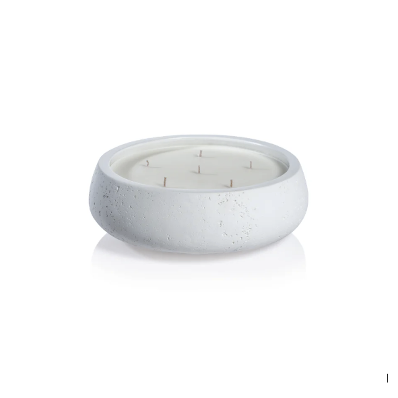 Outside The Box 8" Cote D'Azur Sea Salt & Coastal Mist Scented 6 Wick White Concrete Candle