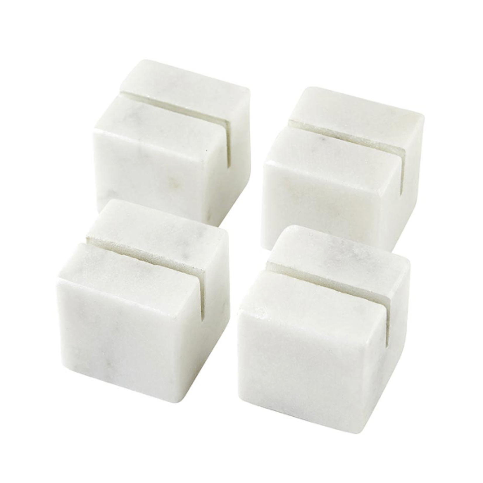 Outside The Box Set of 4 White Marble Placecard Holders