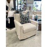 Outside The Box Reynolds Nadya Alabaster Performance Fabric Trillium XL Swivel Glider Accent Chair - Slipcover