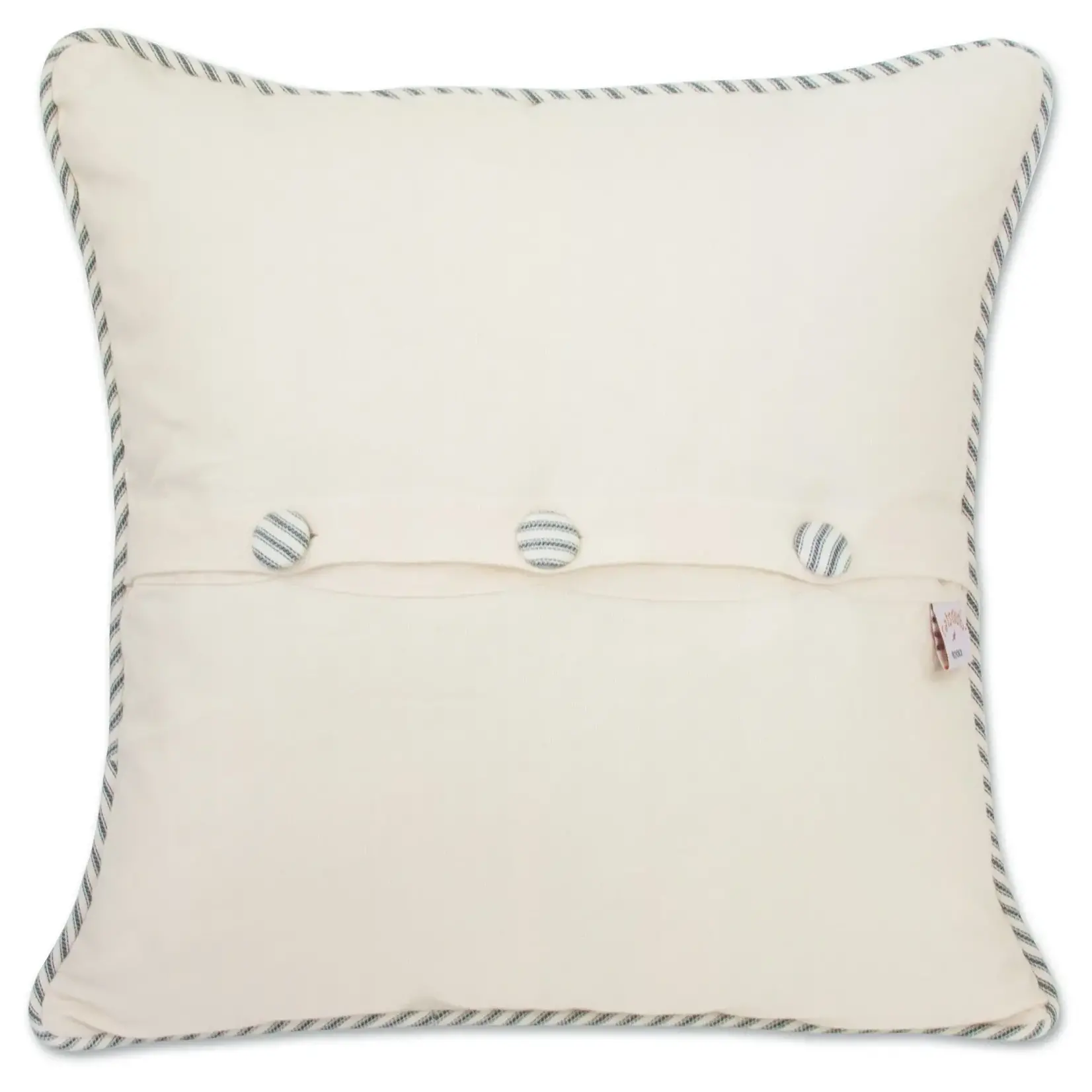 Outside The Box 20x20 Hamptons 100% Cotton Hand-Embroidered Pillow