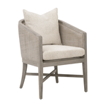 Outside The Box McGuire Livesmart Gellar Linen & Natural Gray Solid Oak Wood W/ Arm Chair