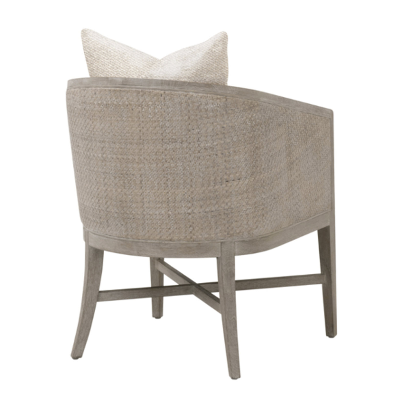 Outside The Box McGuire Livesmart Gellar Linen & Natural Gray Solid Oak Wood W/ Arm Chair