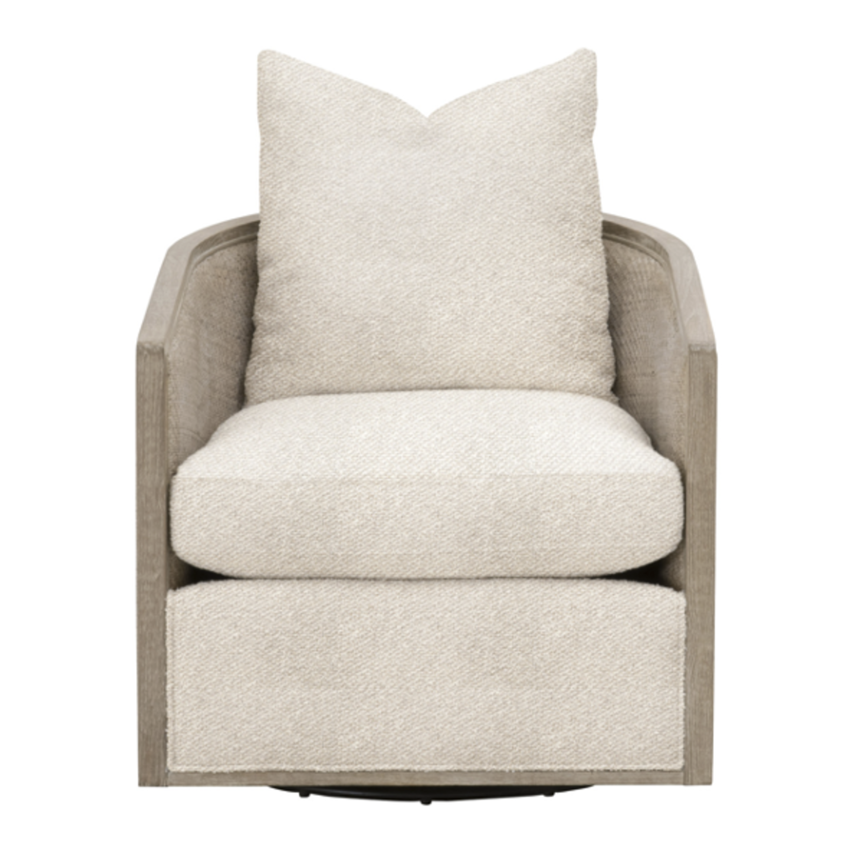 Outside The Box McGuire Livesmart Gellar Jute & Natural Gray Oak Swivel Club Chair