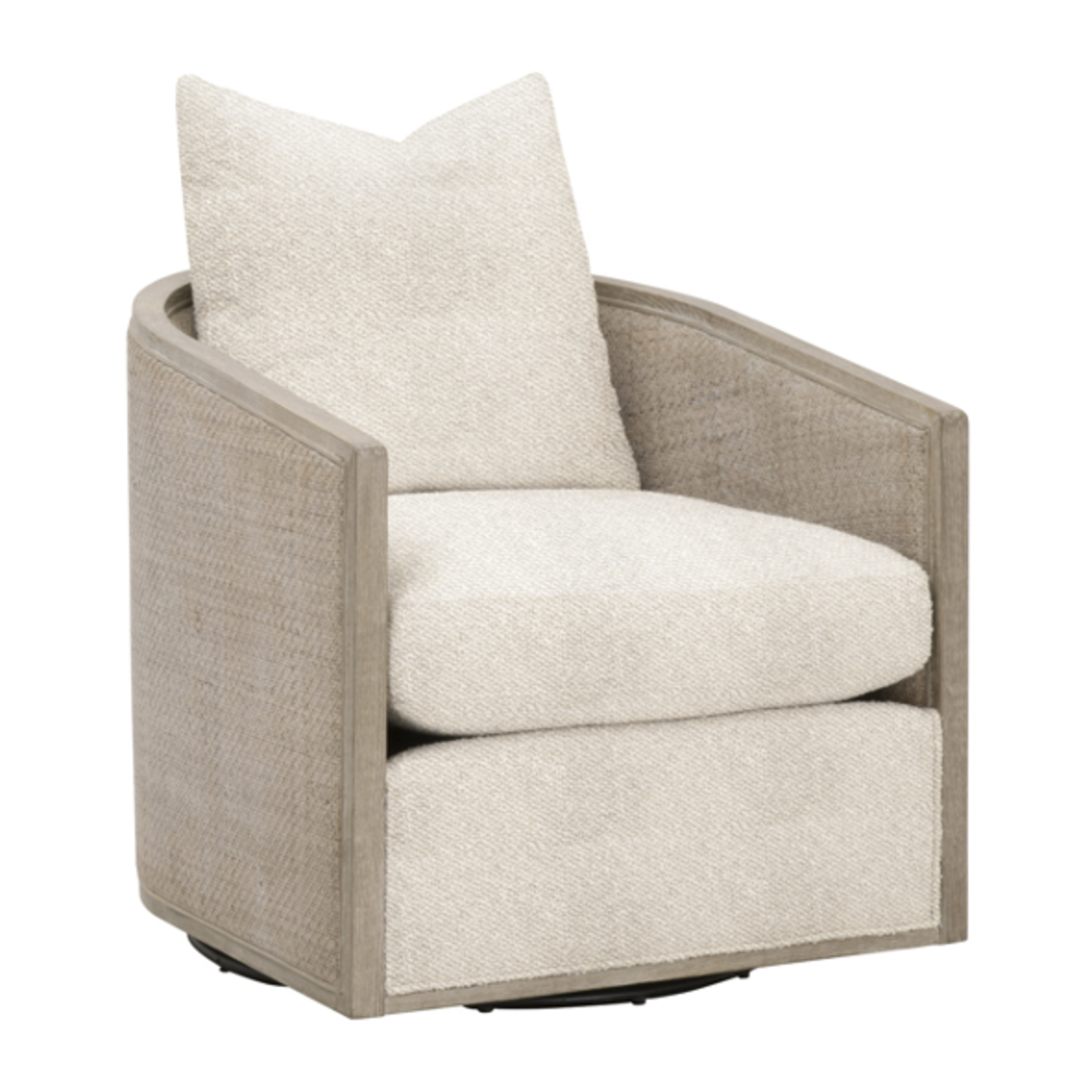 Outside The Box McGuire Livesmart Gellar Jute & Natural Gray Oak Swivel Club Chair