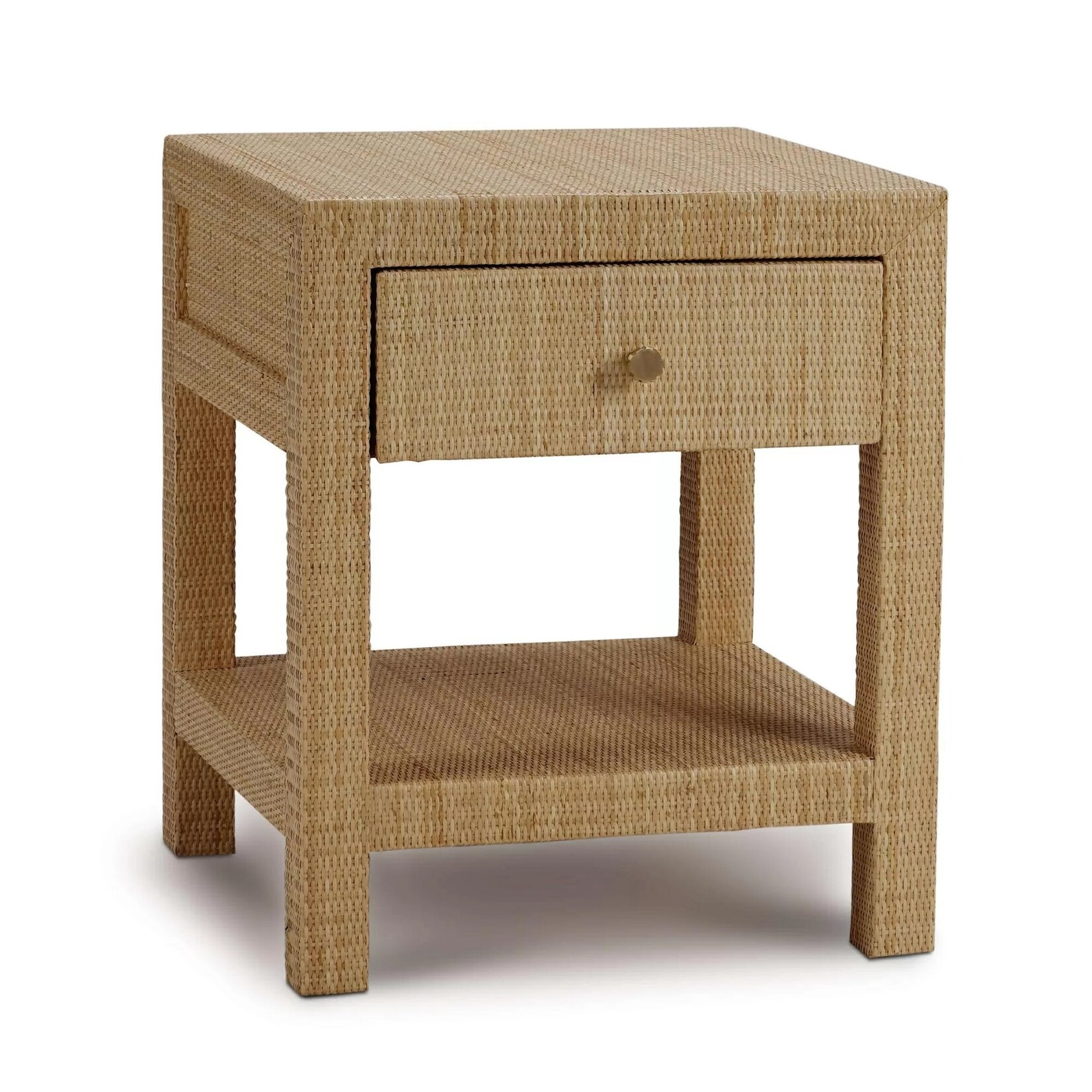 Outside The Box 20x20x24 Set Of 2 Kagu Mahogany 1 Drawer Nightstand Rattan Wrapped In Natural - RNAT
