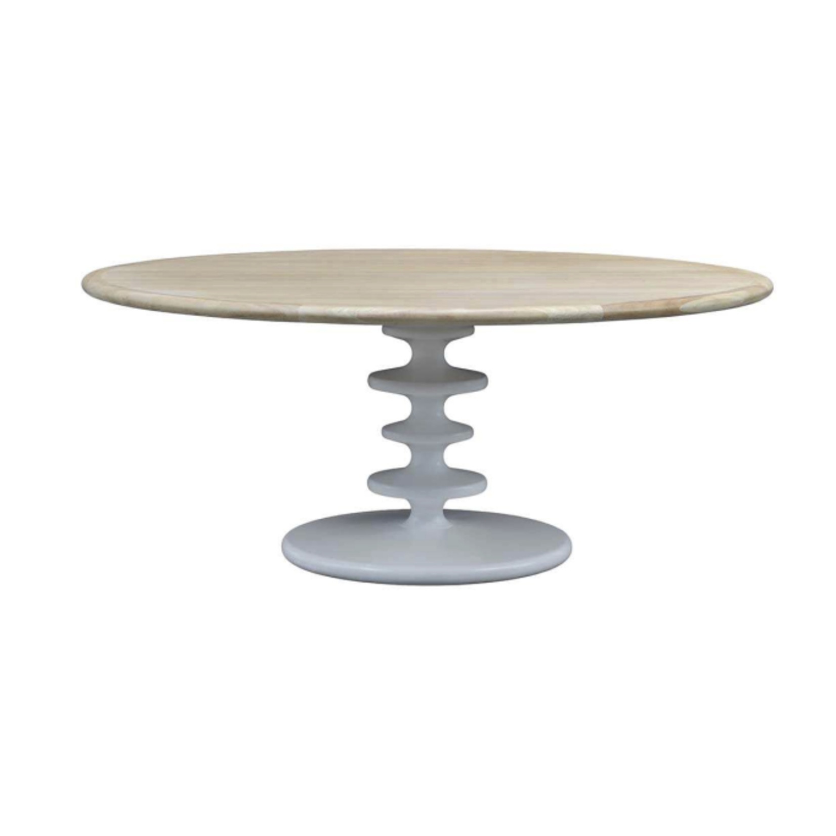 Outside The Box 72" Milano Solid Mahogany Pedestal Round Dining Table In Fruitwood & White - FRW