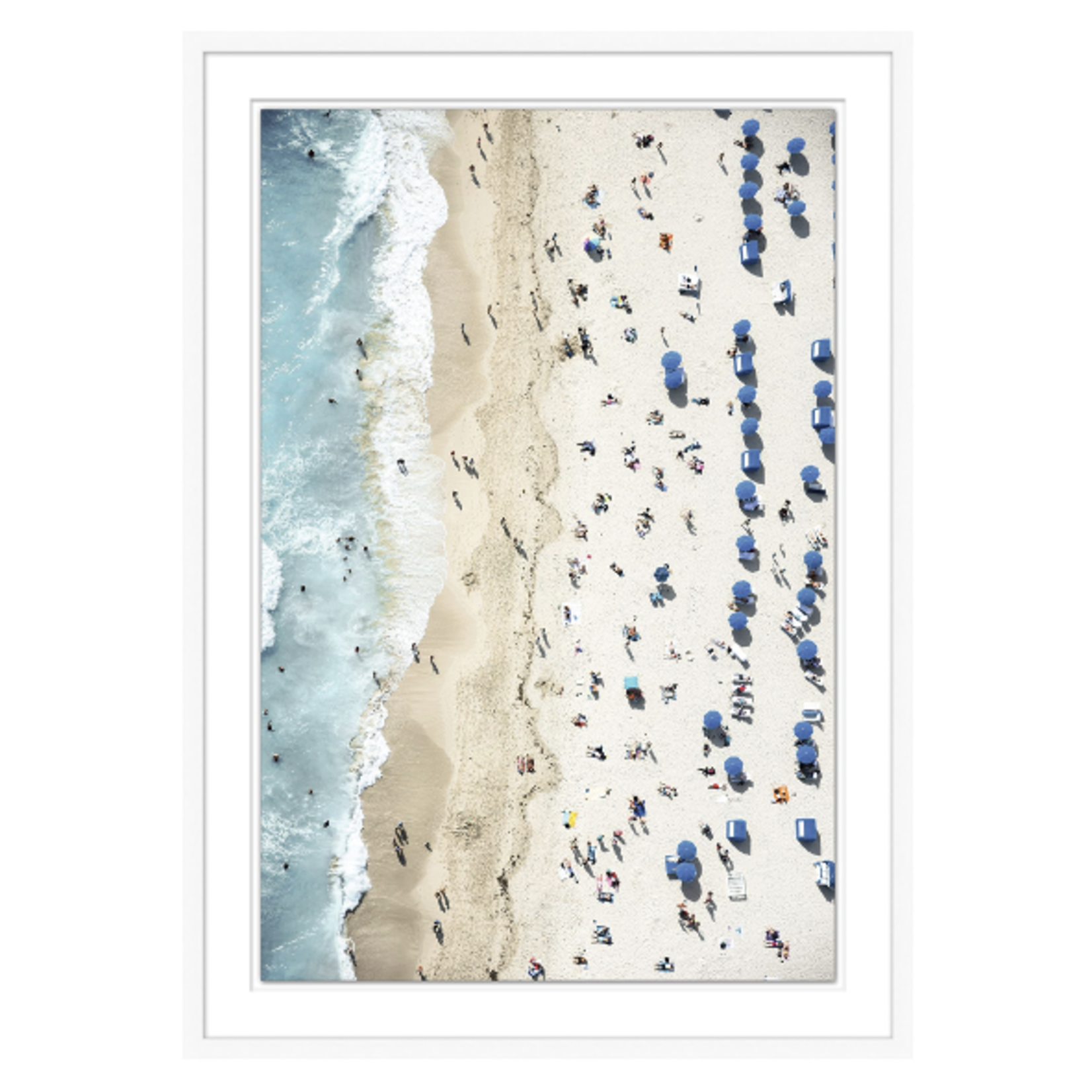 Outside The Box 35x49 Vacation Aerial Beach Art With White Frame