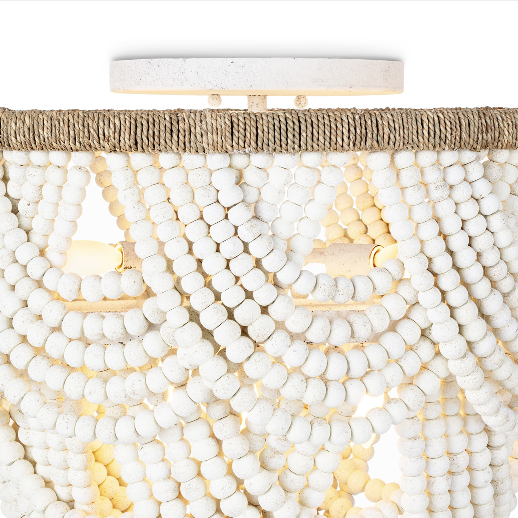 Outside The Box 18" Regina Andrew Loreiei White Wood Bead Chandelier