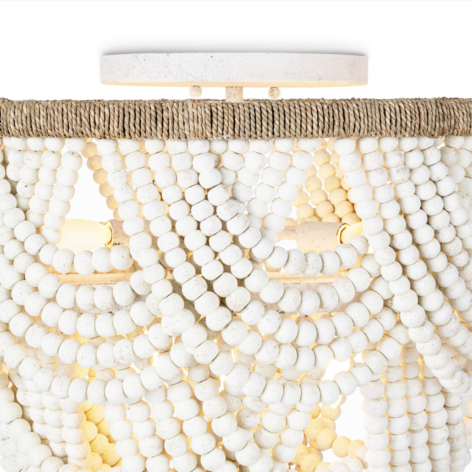 Outside The Box 18" Regina Andrew Lorelei White Wood Bead Chandelier