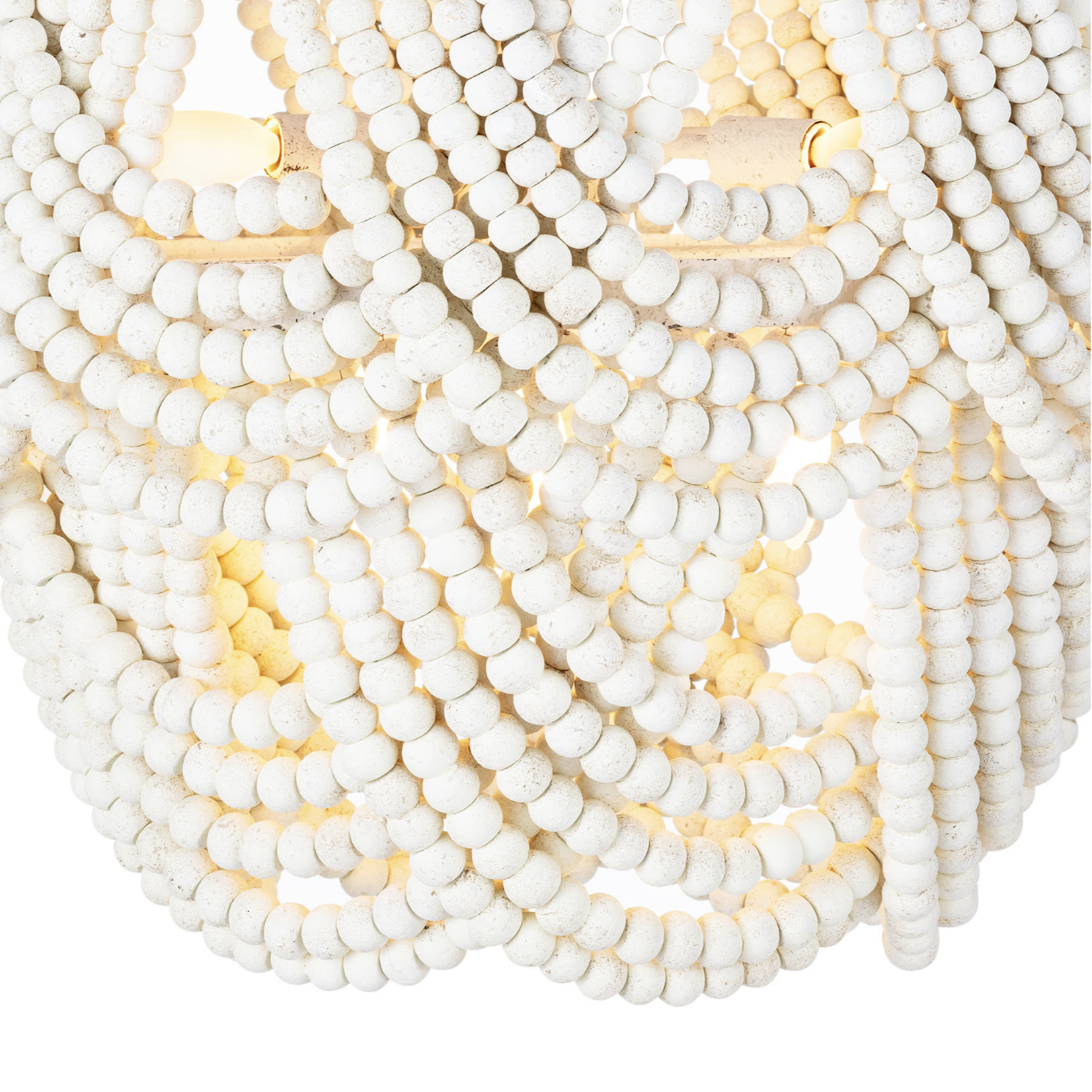 Outside The Box 18" Regina Andrew Lorelei White Wood Bead Chandelier