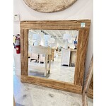 Outside The Box 48x48 Natural Solid Mango Wood Mirror