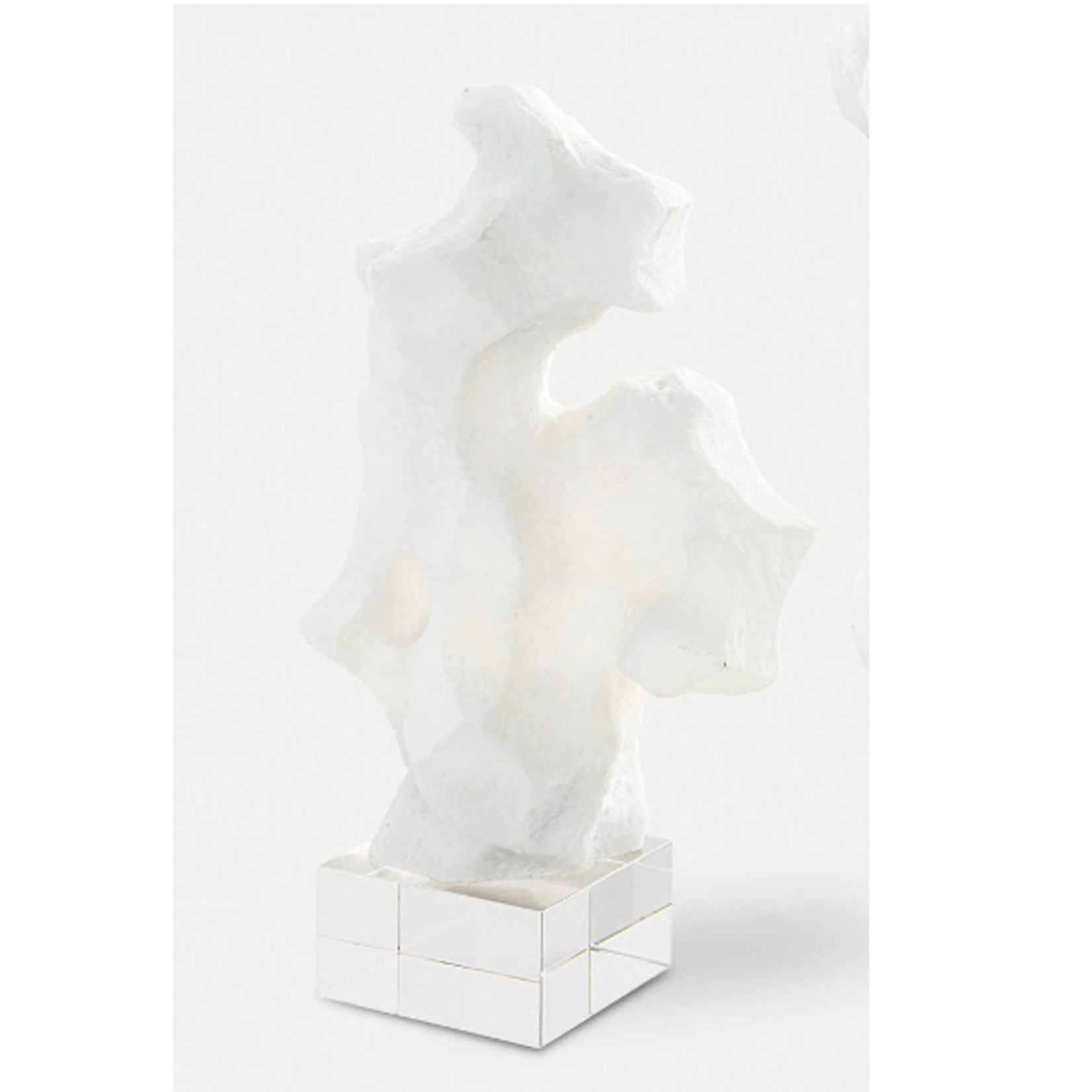 Outside The Box 12" Remnant White Abstract Sculpture On Crystal Base