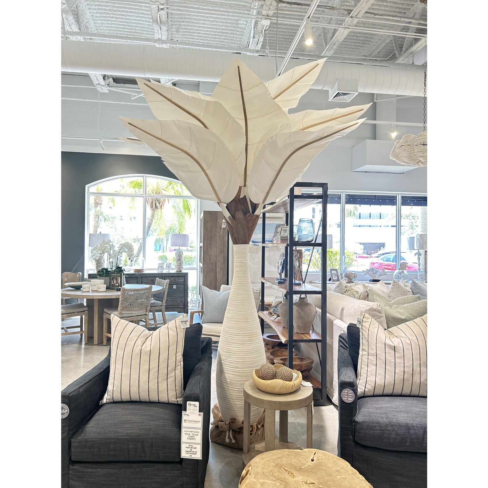 Outside The Box 9' Natural Canvas Manilla Palm Tree Decor