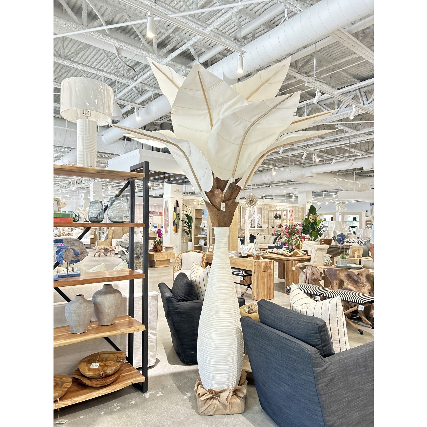 Outside The Box 9' Natural Canvas Manilla Palm Tree Decor
