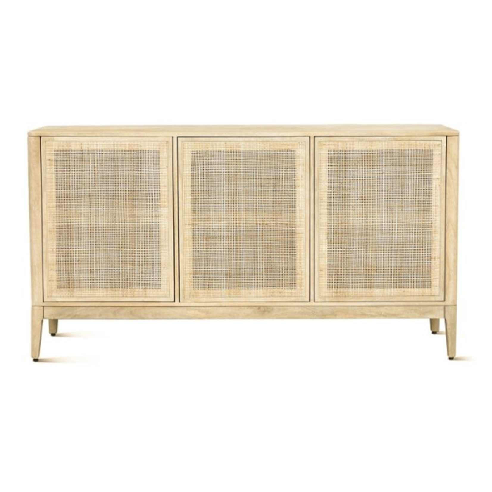 Outside The Box 64x18x34 Casablanca White Washed Mango Wood 3 Doors Sideboard