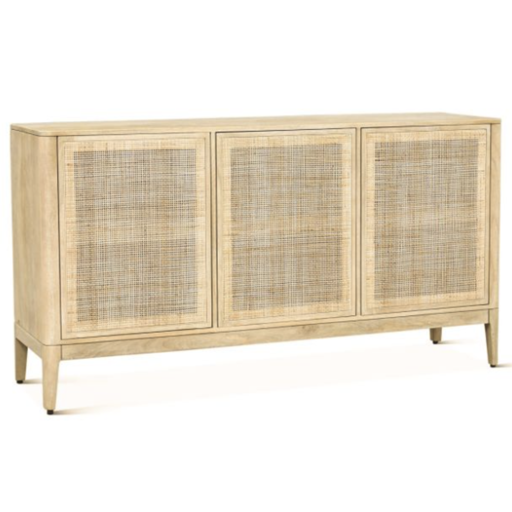 Outside The Box 64x18x34 Casablanca White Washed Mango Wood 3 Doors Sideboard