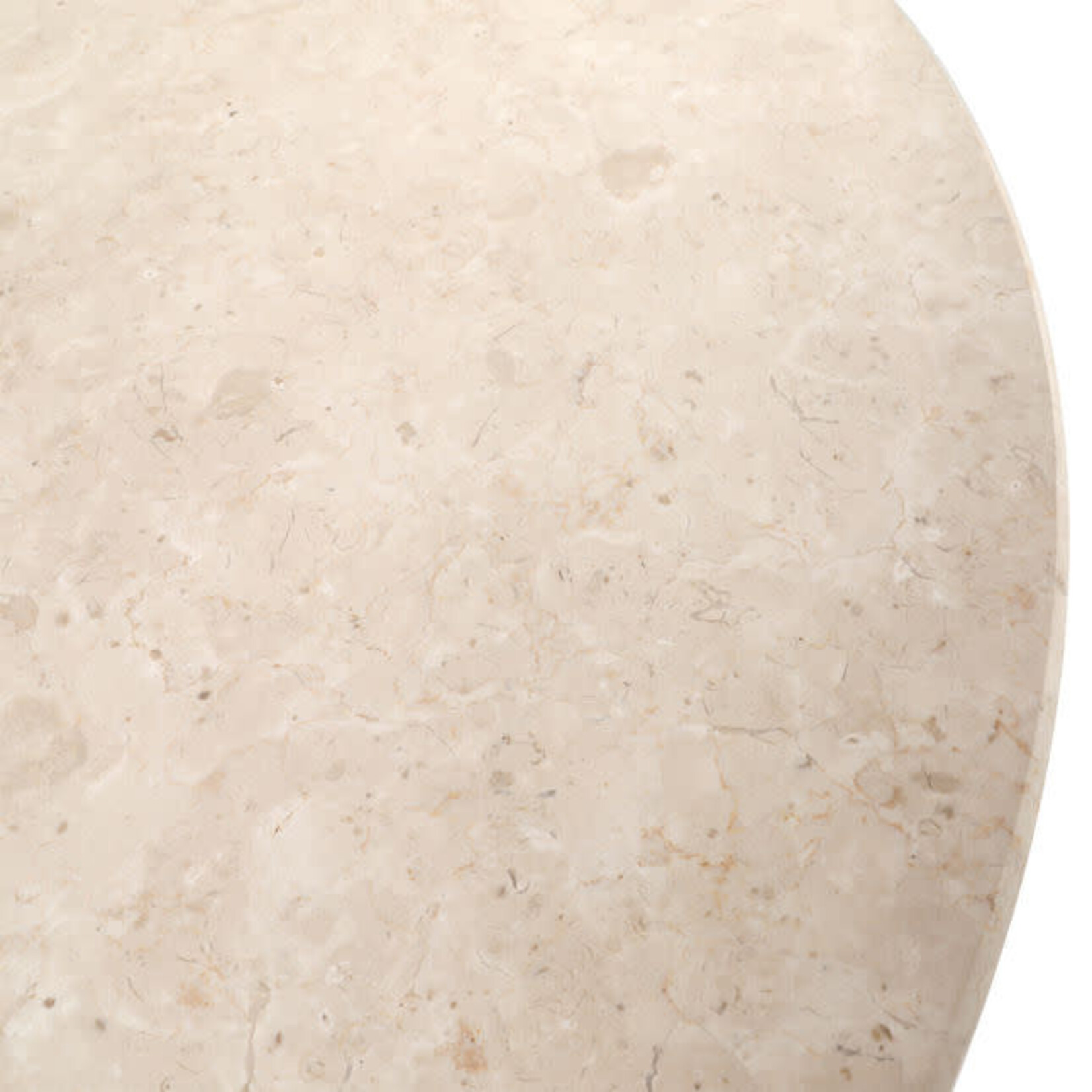Outside The Box 59" Oja White Washed Oak & Marble Top Round Dining Table