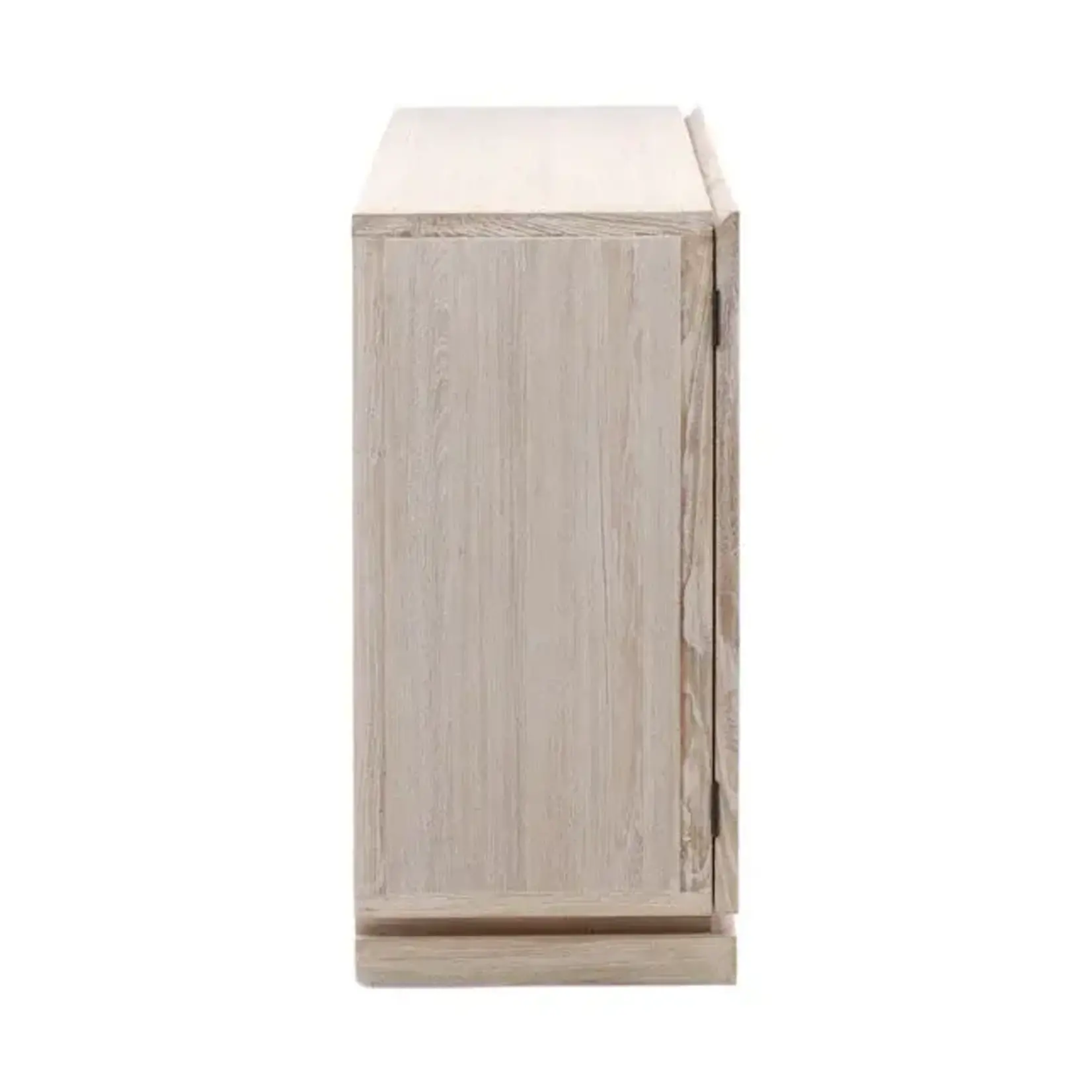 Outside The Box 87x18x38 Harrison White Wash Elm Wood 4 Door Sideboard