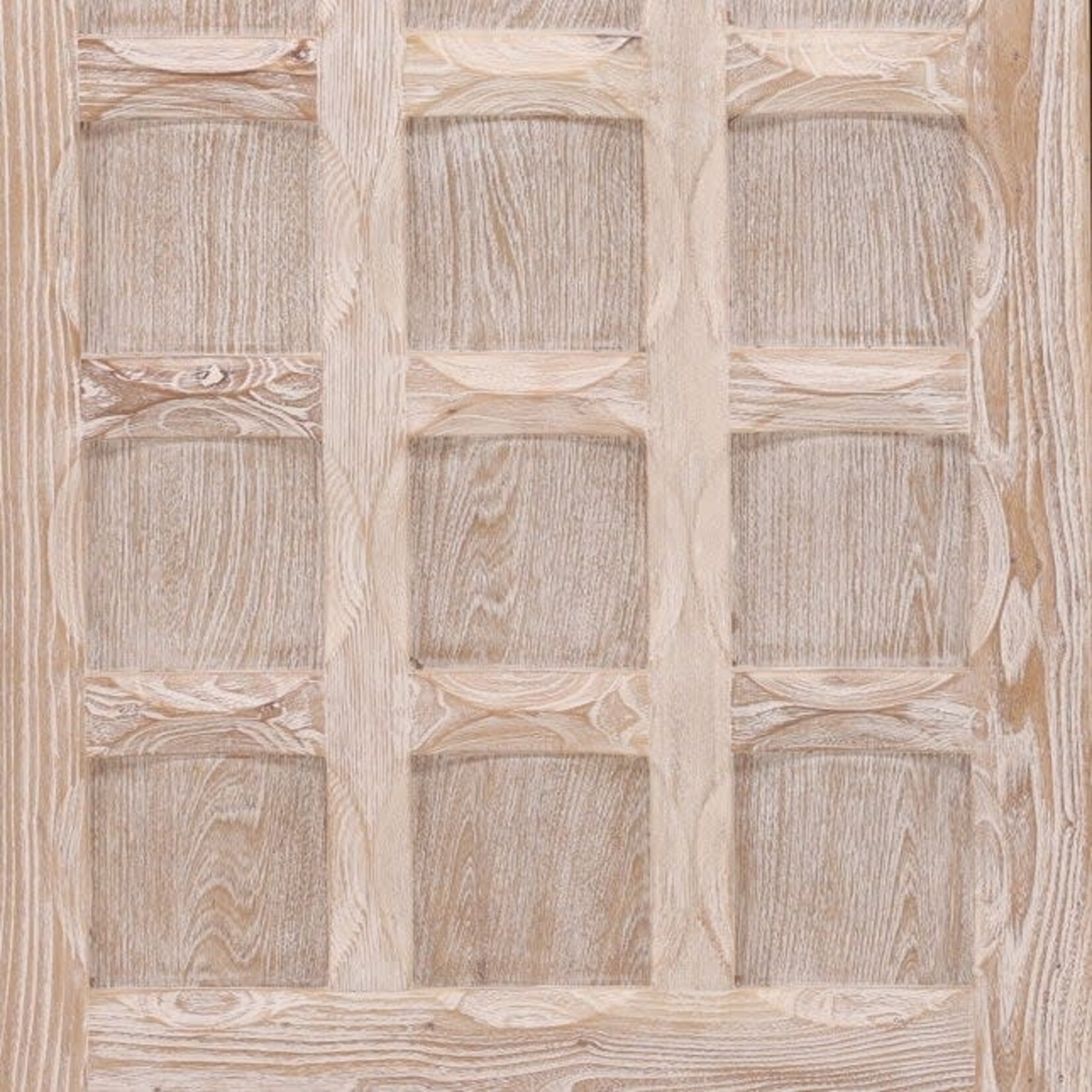 Outside The Box 87x18x38 Harrison White Wash Elm Wood 4 Door Sideboard