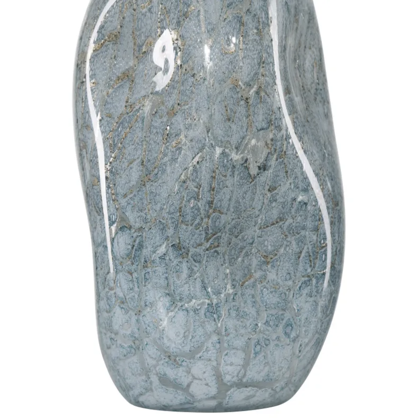 Outside The Box 20" Currey & Co Tyne Pale Blue & Gold Glass Vase