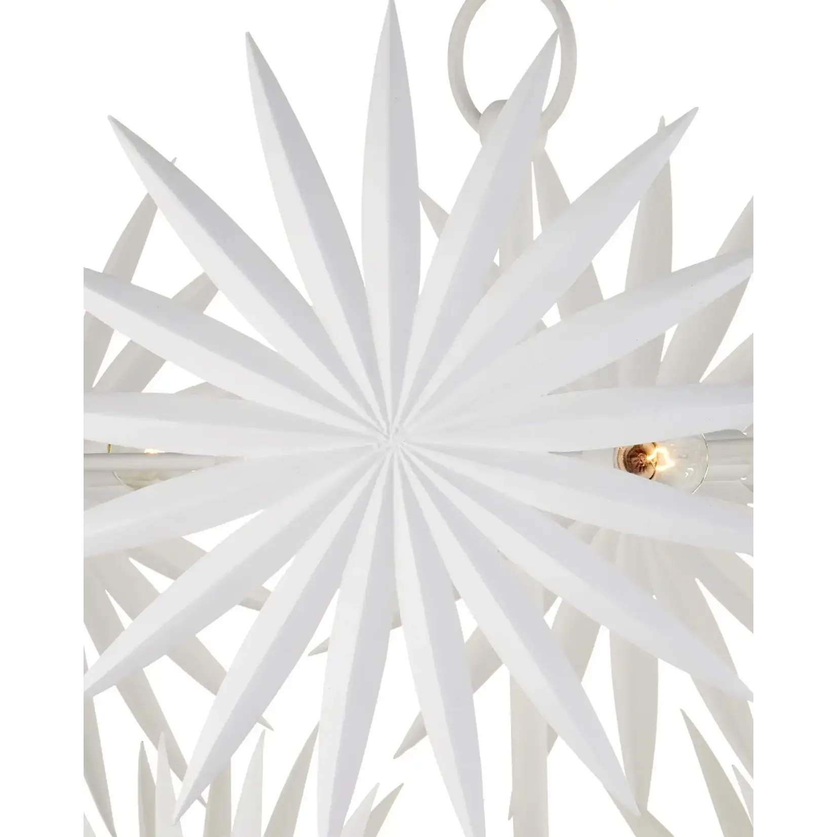 Outside The Box 33" Currey & Co Bismarkia White Wrought Iron Chandelier