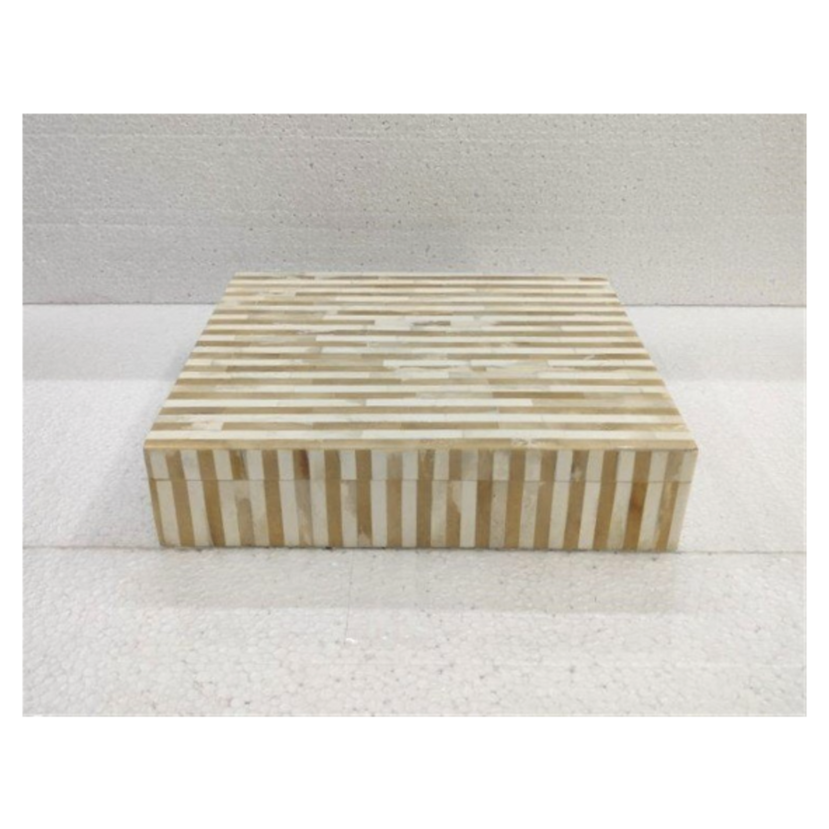 Outside The Box 14x11 White & Natural Bone Inlay Decorative Box