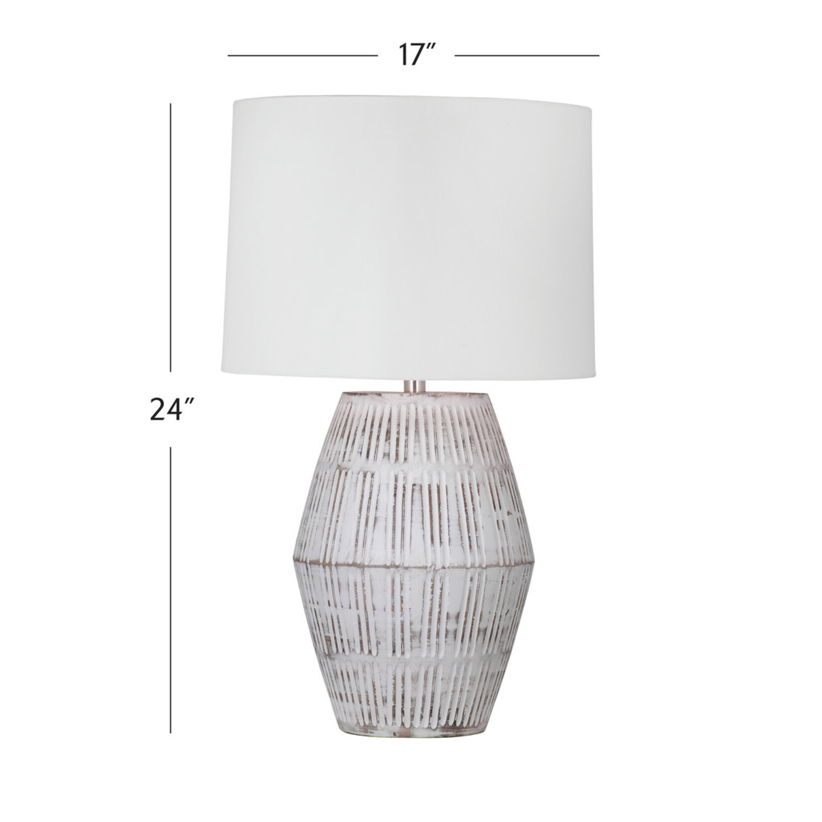 Outside The Box 24" Gwenth White Washed Mango Wood Table Lamp