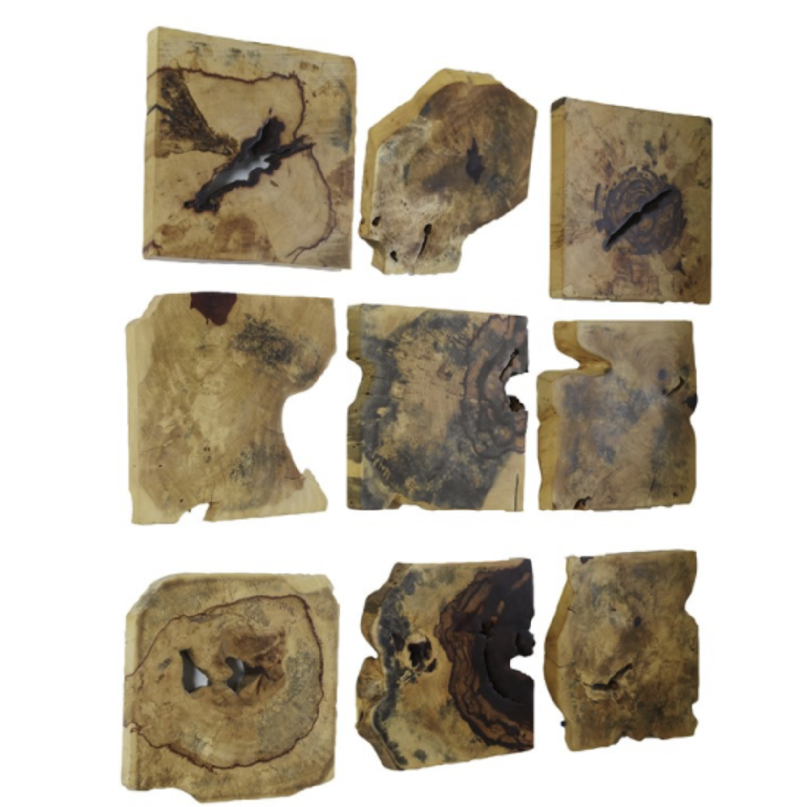 Outside The Box Set Of 9 Bahati Natural Tamarind Wood Wall Art