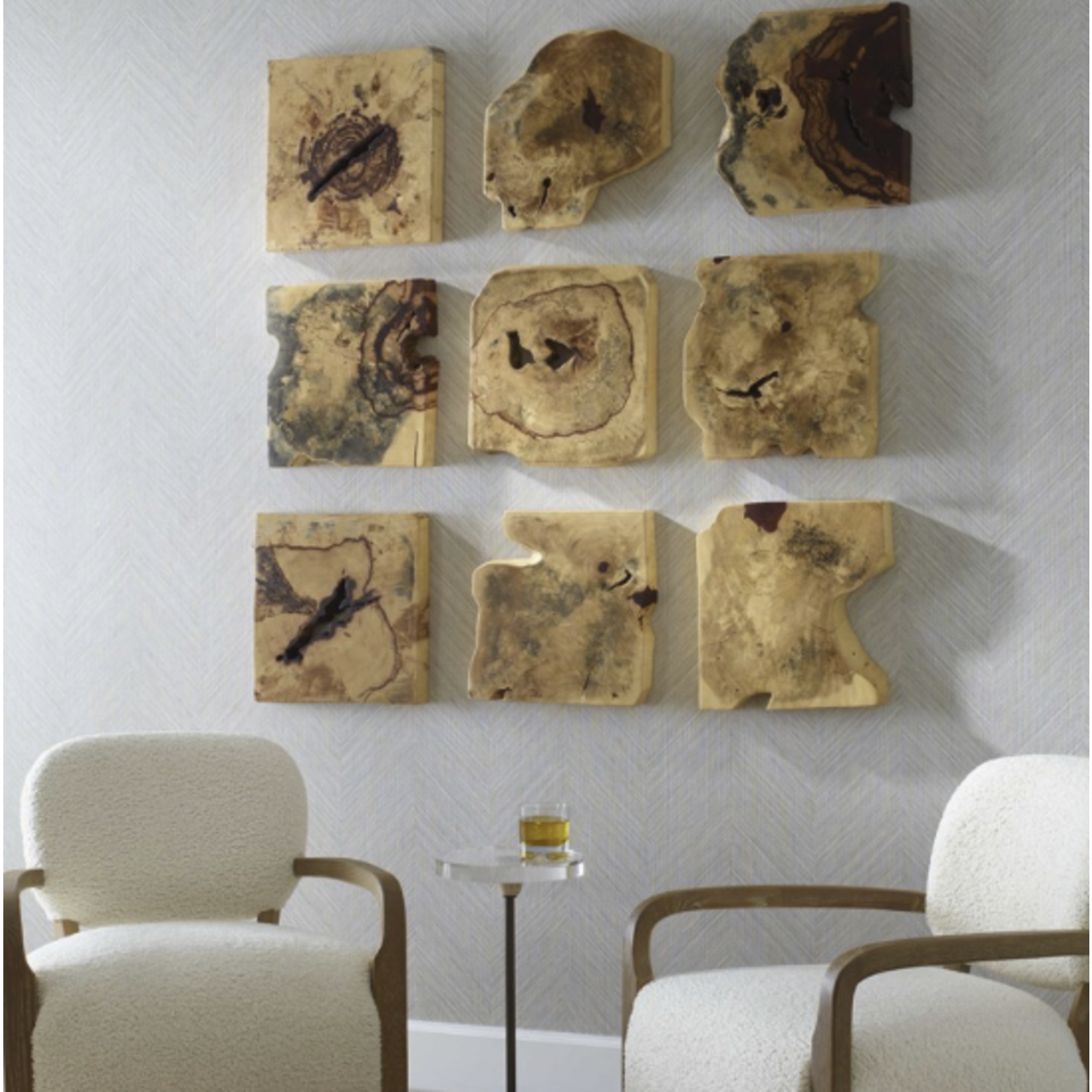 Outside The Box Set Of 9 Bahati Natural Tamarind Wood Wall Art