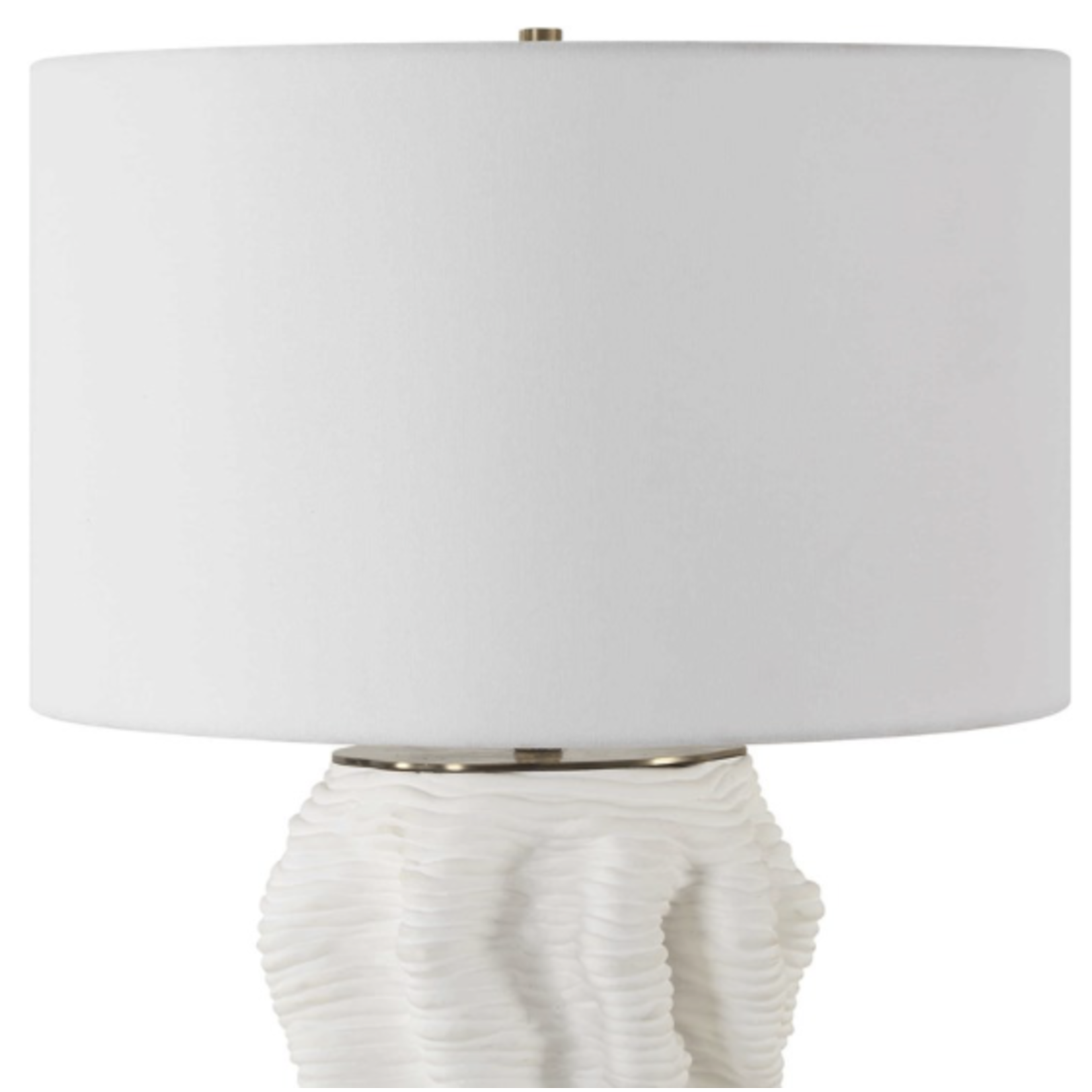 Outside The Box 28" Uttermost Stratified White Organic Flowing Shape Ceramic Table Lamp