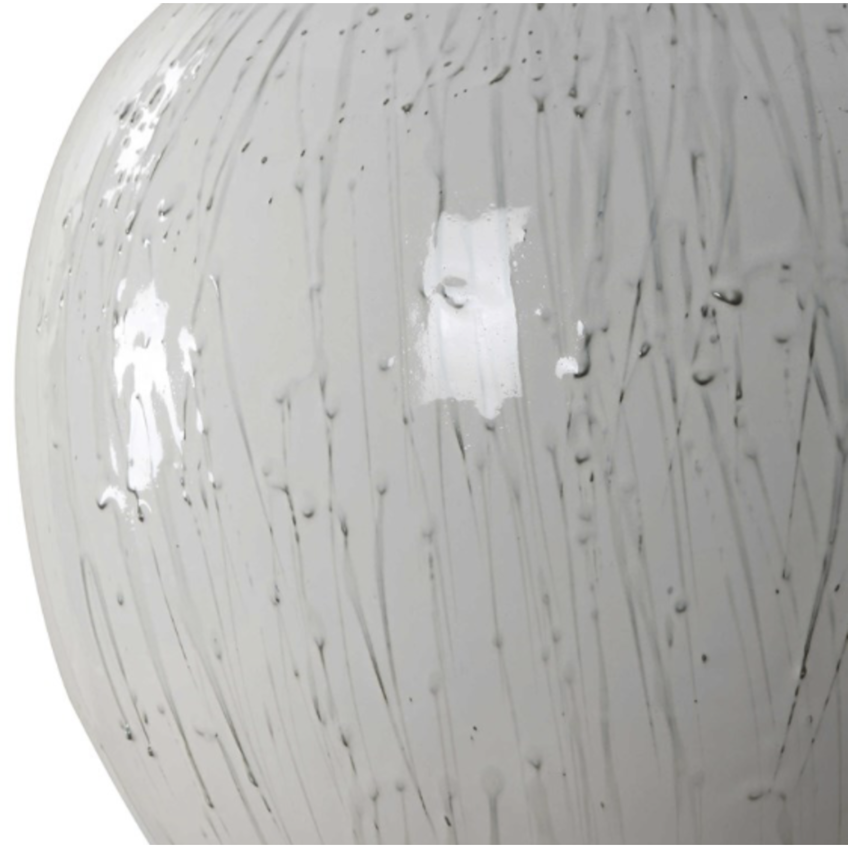 Outside The Box 26" Uttermost Dribble White Glaze Ceramic With Gray Drips Table Lamp