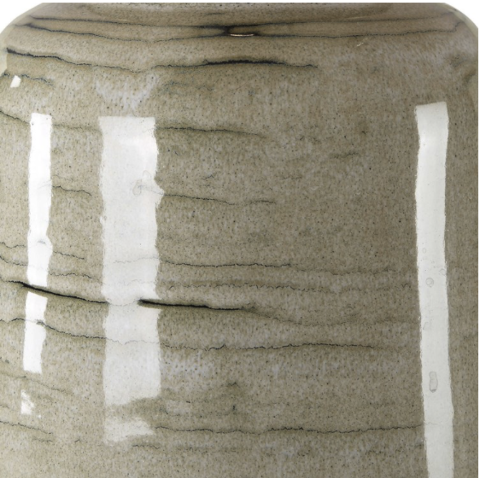 Outside The Box 26" Uttermost Strata Greenish Tan Glaze With Dark Undertones Ceramic Table Lamp