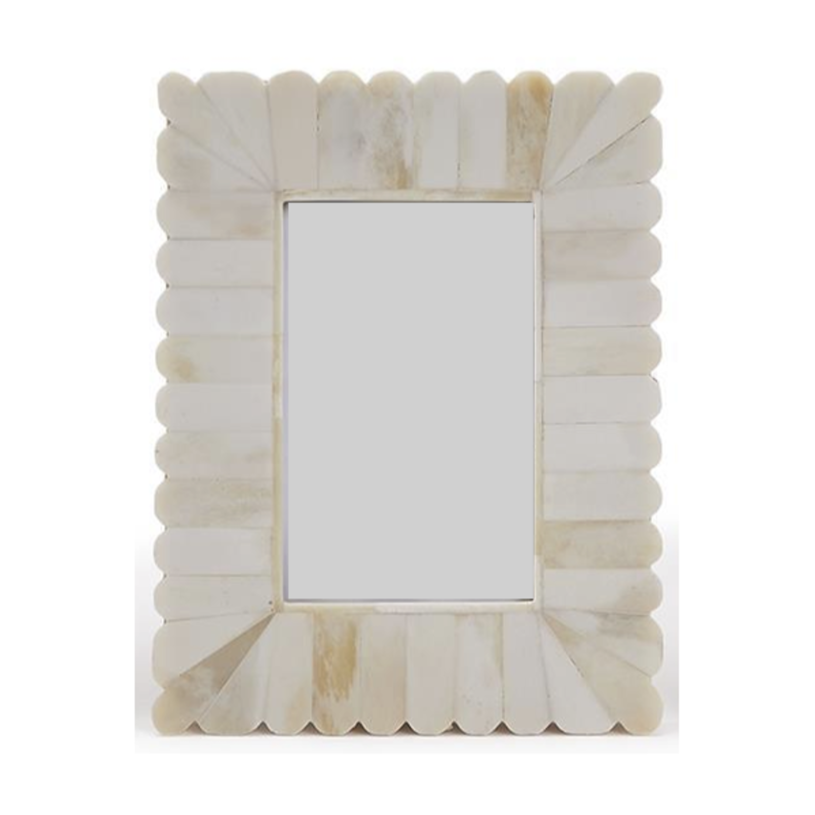 Outside The Box 4x6 Scalloped Edge Ivory Bone Inlay Photo Frame