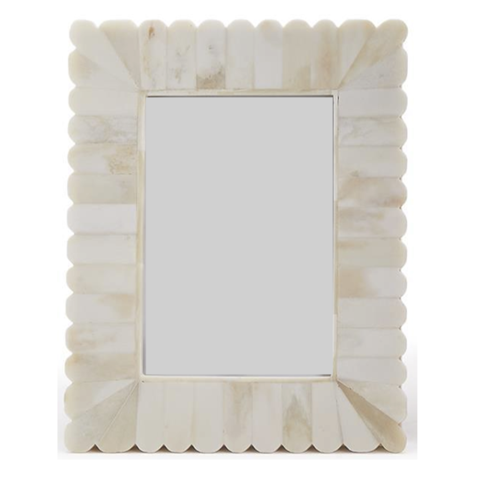 Outside The Box 5x7 Scalloped Edge Ivory Bone Inlay Photo Frame