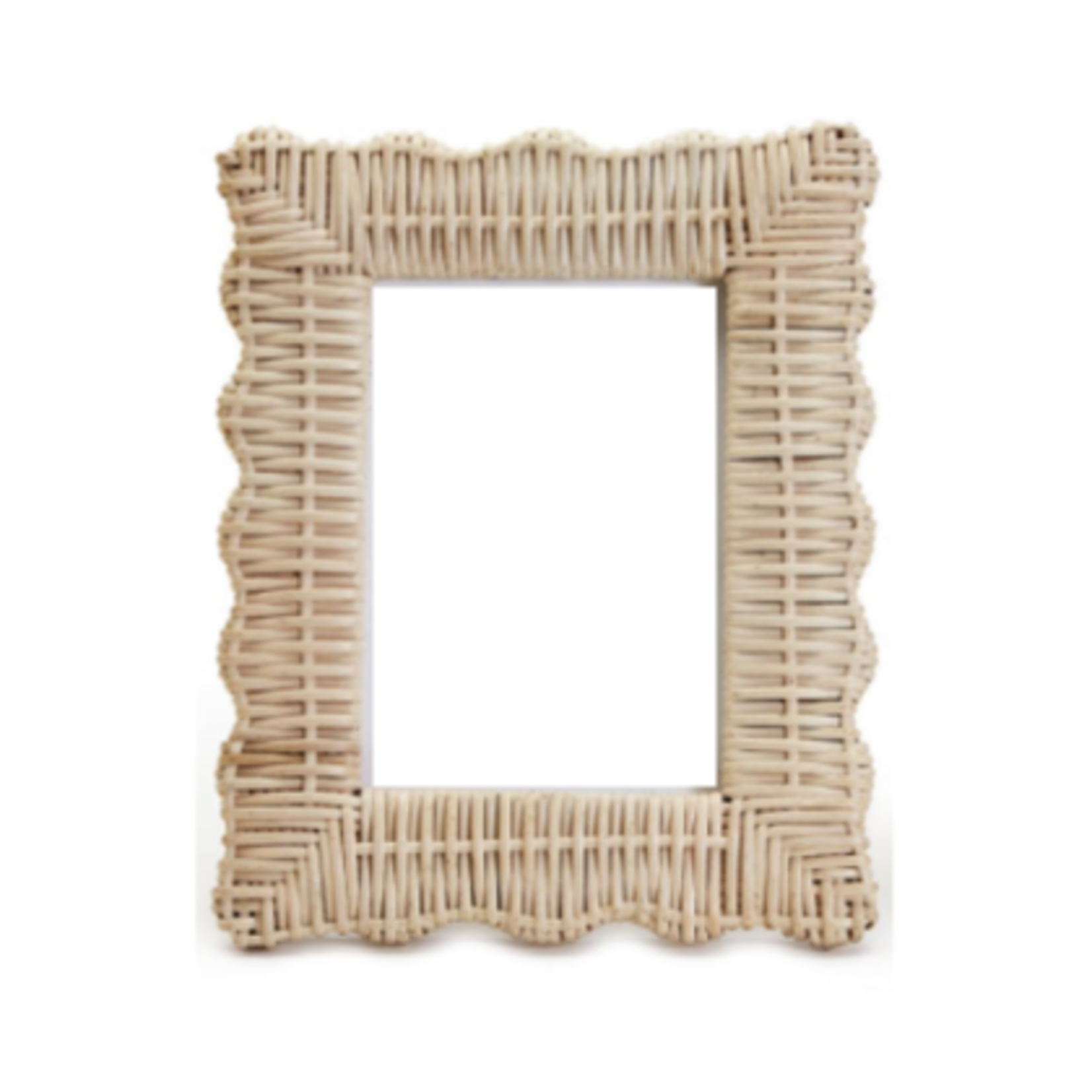Outside The Box 5x7 Natural Wicker Weave Scalloped Photo Frame