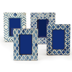 Outside The Box 4x6 Blue & White Mosaic Bone Inlay Photo Frame [4 Designs - SOLD SEPARATELY]