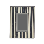 Outside The Box 4x6 Striped Gray / Ivory Resin Photo Frame