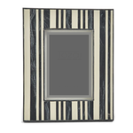 Outside The Box 5x7 Striped Gray / Ivory Resin Photo Frame