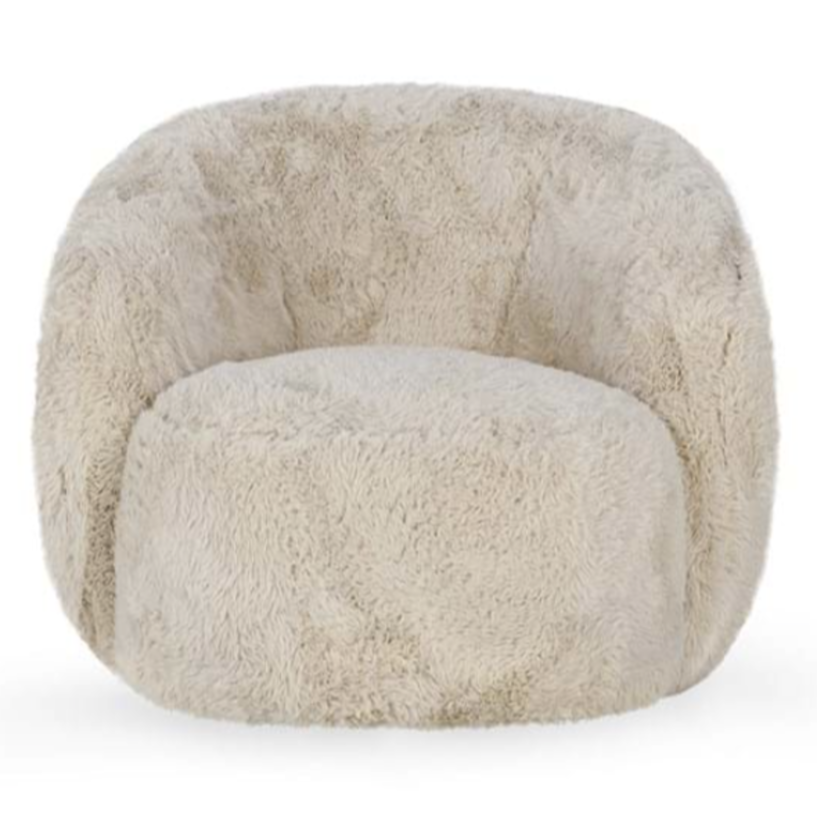 Outside The Box Adley Sand Plush Swivel Accent Chair
