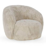 Outside The Box Adley Sand Plush Swivel Accent Chair